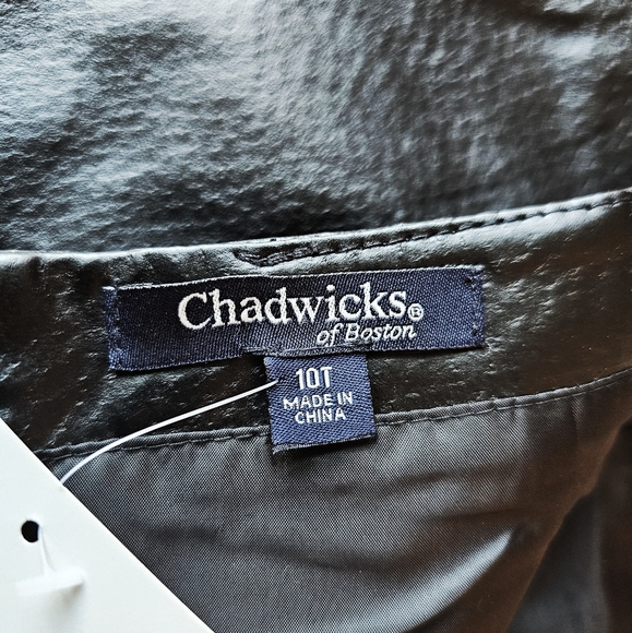 NWT Chadwicks of Boston Genuine Leather Black Pencil Skirt Women’s Size 10T - Picture 7 of 13